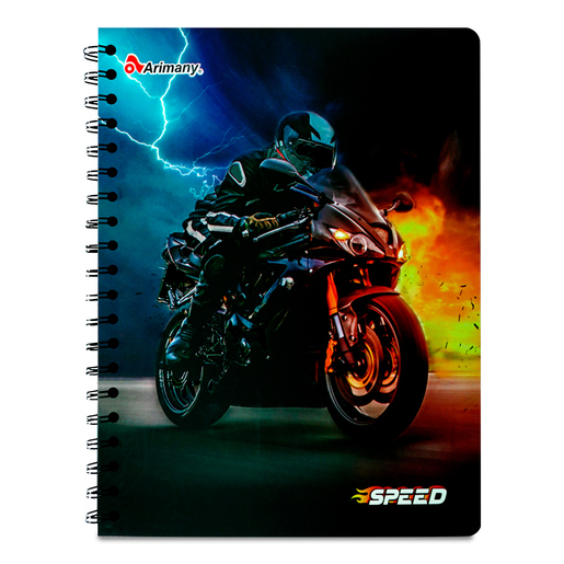 CUADERNO ESPIRAL ARIMANY SPEED CUADROS 100H (SEMI DURA)