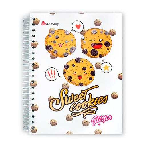 CUADERNO ESPIRAL ARIMANY GLITTER MULTIMATERIA 180H (DURA)