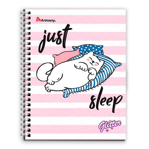CUADERNO ESPIRAL ARIMANY GLITTER MULTIMATERIA 180H (DURA)