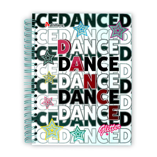 CUADERNO ESPIRAL ARIMANY GLITTER MULTIMATERIA 180H (DURA)