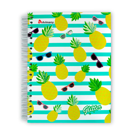 CUADERNO ESPIRAL ARIMANY GLITTER MULTIMATERIA 180H (DURA)