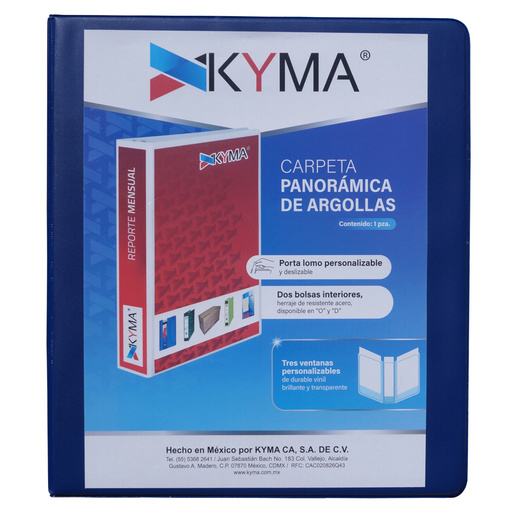 CARPETA 1 P. AZUL KYMA BRILLANTE, ARILLO O, PANORAMICA