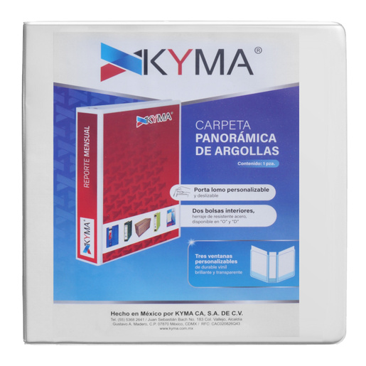 CARPETA 3 P. BLANCA KYMA BRILLANTE, ARILLO O, PANORAMICA