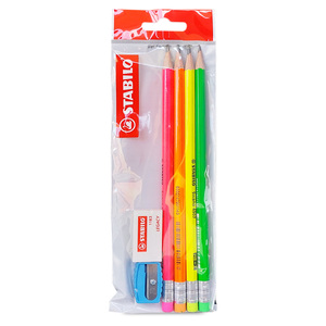 COMBO STABILO LAPIZ NEON HB BORRADOR+SACAPUNTA 4U. COMBO STABILO LAPIZ NEON HB BORRADOR+SACAPUNTA 4U.