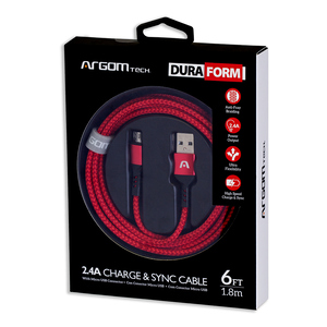 CABLE ARGOM MICRO USB ROJO NYLON