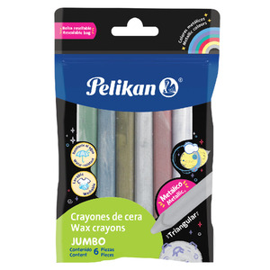 CRAYONES PELIKAN JUMBO TRIANGULARES 6U (COLORES