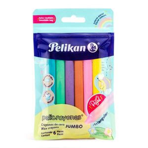 CRAYONES PELIKAN JUMBO TRIANGULARES 6U (COLORES