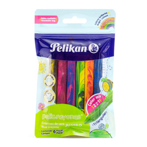 CRAYONES PELIKAN JUMBO TRIANGULARES 6U (COLORES