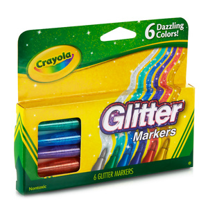 MARCADOR CRAYOLA CON BRILLANTINA 6U (PUNTA MEDIA)