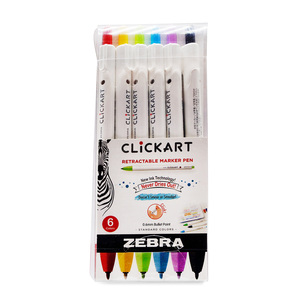 MARCADOR RETRACTIL 0.6MM ZEBRA CLICK ART 6U (BASE MARCADOR RETRACTIL 0.6MM ZEBRA CLICK ART 6U (BASE