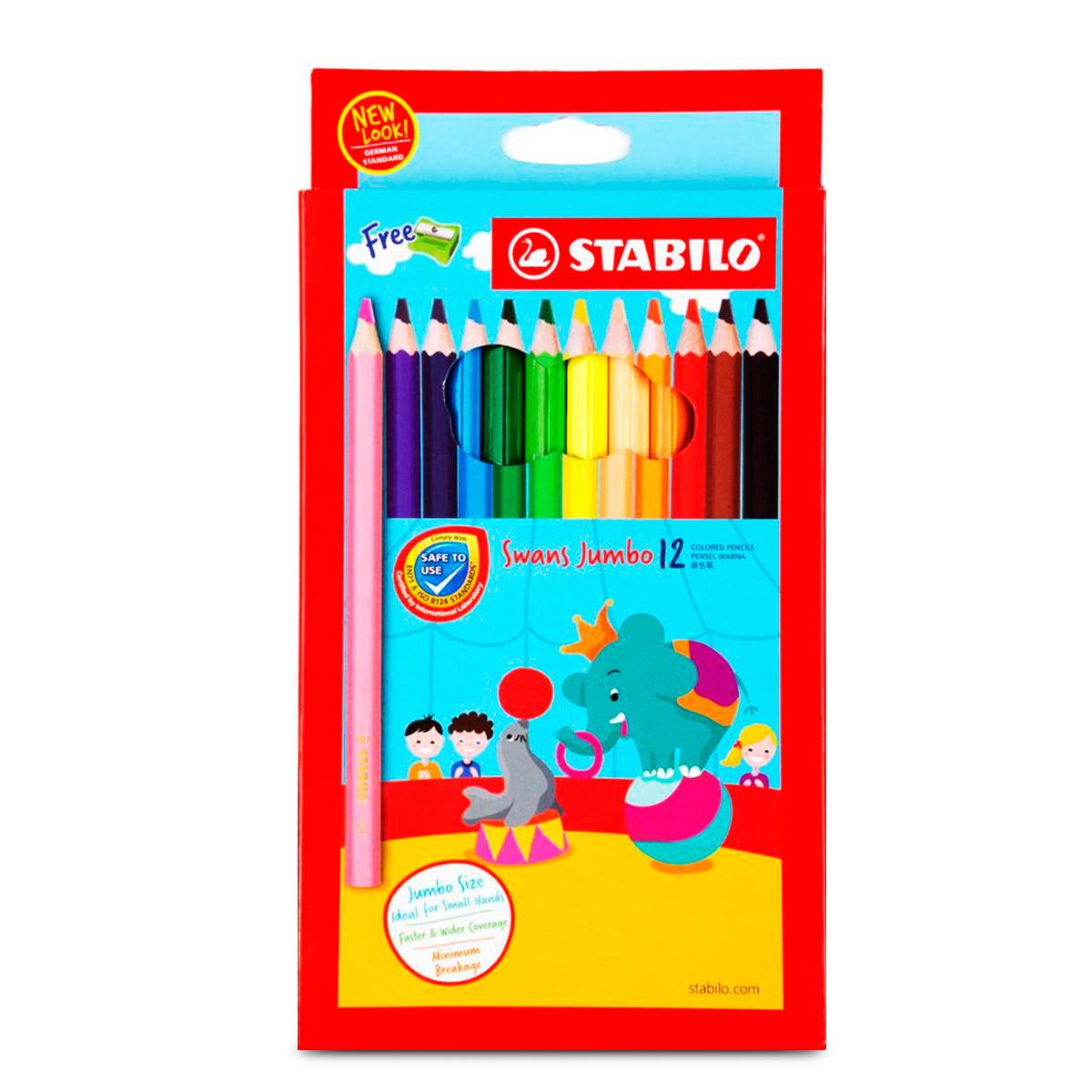 LAPICES DE COLOR STABILO TRIANGULAR JUMBO 12U