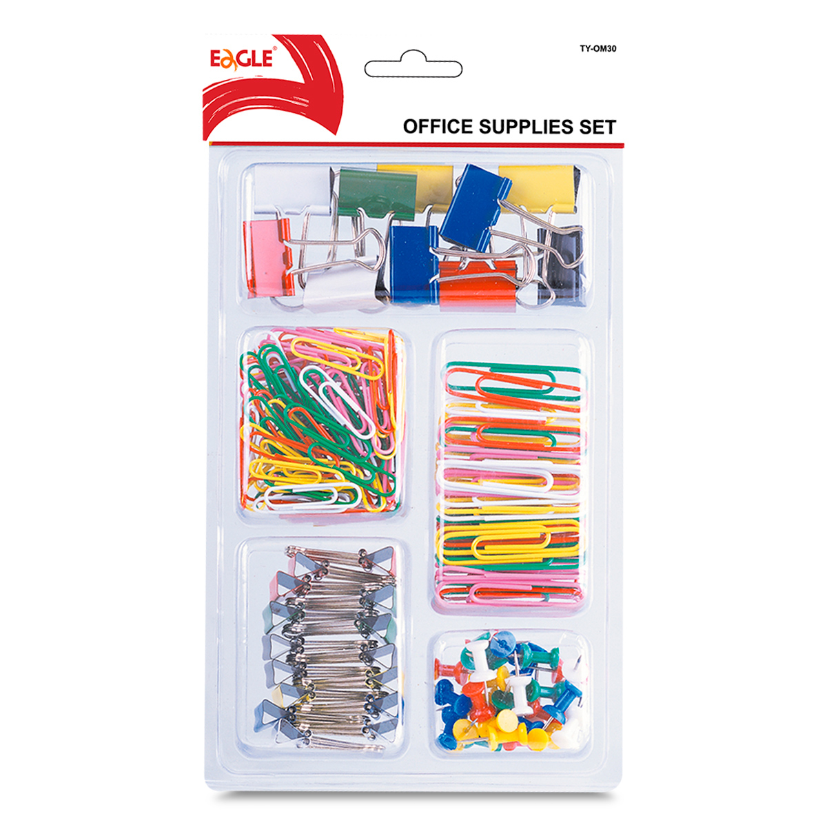 SET DE OFICINA EAGLE 260U(50CLIPS+100CLIPS+30PINS+40SUJETADOC+40 LIGAS)