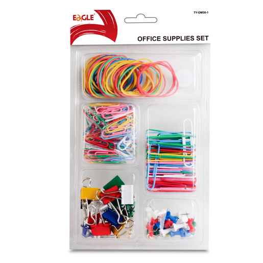SET DE OFICINA EAGLE 260U(50CLIPS+100CLIPS+30PINS+15SUJETADOC+40 LIGAS)