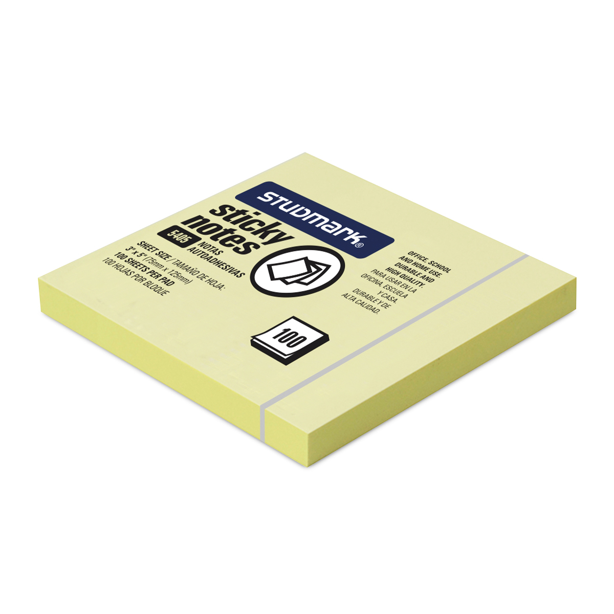 NOTAS ADHESIVAS 3X3P STUDMARK 100H (COLOR AMARILLO)