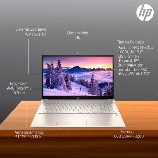 COMPUTADORA LAPTOP HP PAVILION 15-EH1021LA