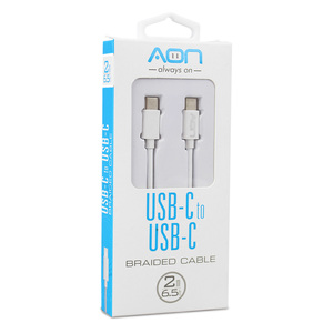 CABLE TIPO C A TIPO C 2MTS BLANCO MARCA AON