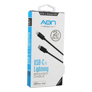 CABLE TIPO C A LIGHTING 2MTS NEGRO AON