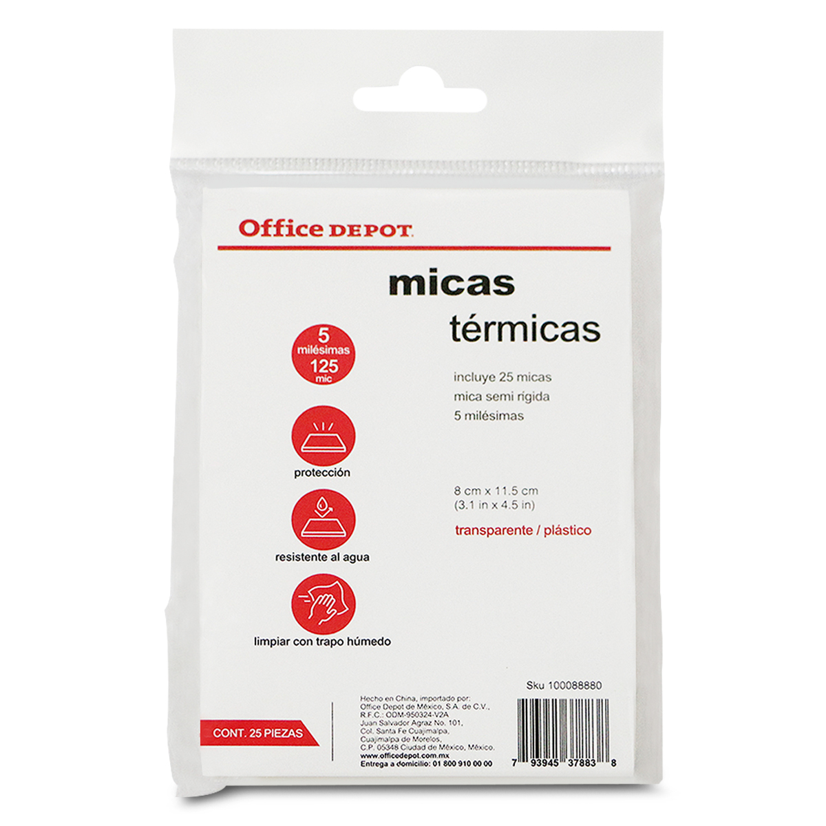 MICA OFFICE DEPOT CARNET 25U 5 MILESIMAS, SEMI RIGIDA
