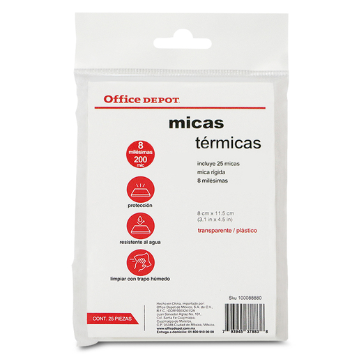 MICA OFFICE DEPOT CARNET 25U 8 MILESIMAS, RIGIDA