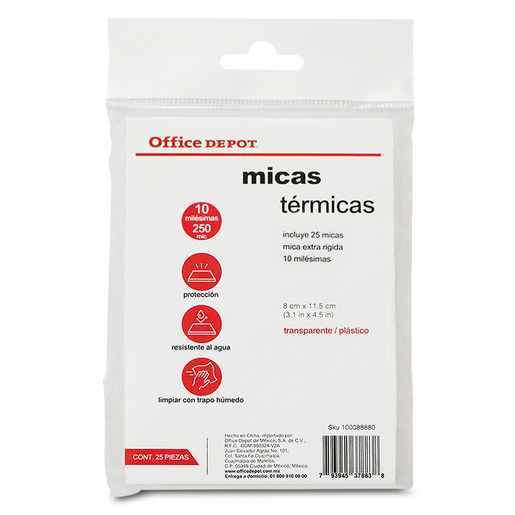 MICA OFFICE DEPOT CANET 25U 10 MILESIMAS, RIGIDA