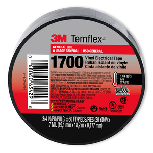CINTA DE AISLAR TEMFLEX NEGRO 3/4 X 60 PIES 1U CINTA DE AISLAR TEMFLEX NEGRO 3/4 X 60 PIES 1U