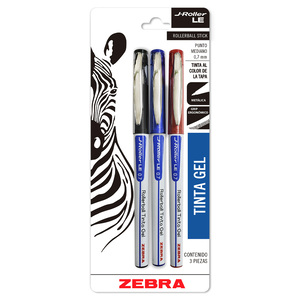 ROLLERBALL ZEBRA J-ROLLER  NEGRO, AZUL Y ROJO 3U