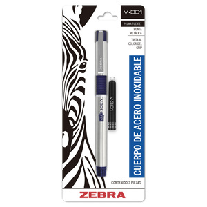 PLUMA FUENTE ZEBRA V-301 AZUL 1U (TINTA LIQUIDA,