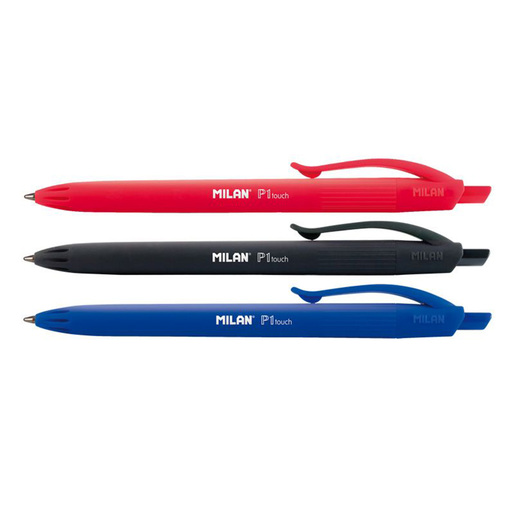BOLIGRAFO MILAN P1 TOUCH 4U (2 AZULES, 1 NEGRO, 1 ROJO)