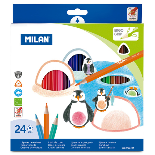 LAPICES DE COLOR MILAN TRIANGULARES 24U