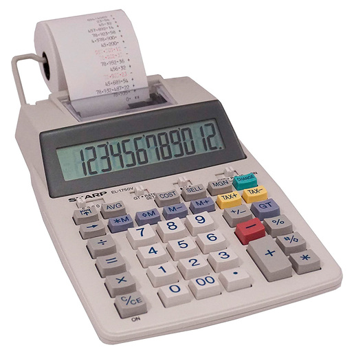 Sharp EL-1750V számológép szalagos kétszínű nyomtatás 12 számjegy Sharp EL-1750V számológép szalagos kétszínű nyomtatás 12 számjegy