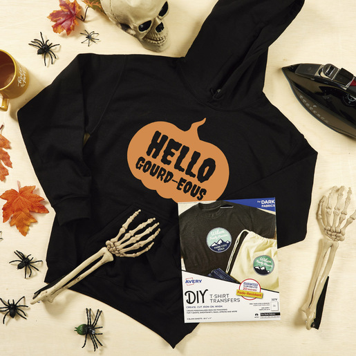 HOJAS TRANSF T-SHIRT NEGRA C/5