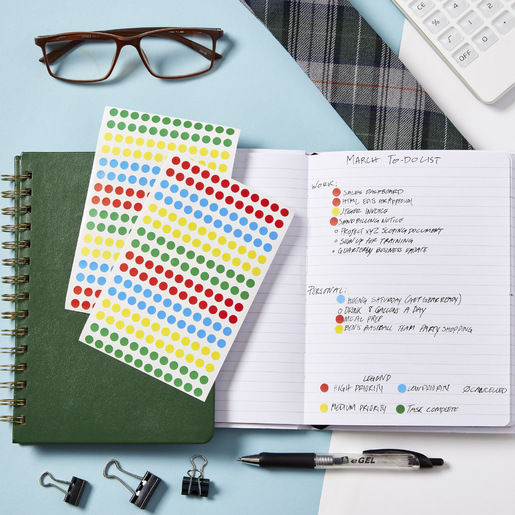 ETIQUETA REDONDA VARIOS COLORES 0.6 CM PAQ 768