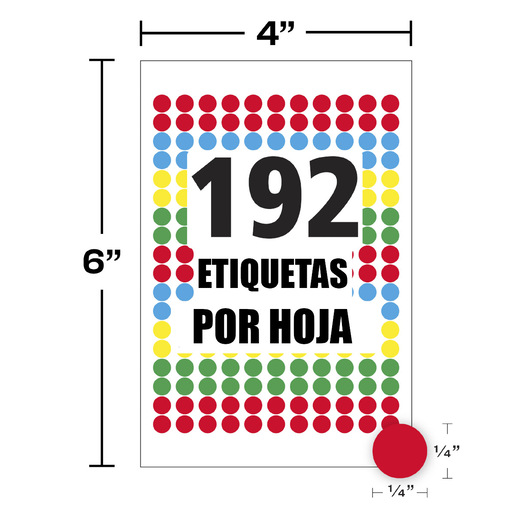 ETIQUETA REDONDA VARIOS COLORES 0.6 CM PAQ 768