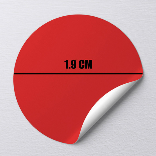 ETIQUETA CÓDIGO DE COLOR ROJO, 1.9 CM DE DIÁMETRO, 1008 PZ.