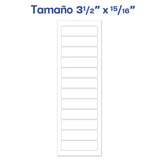 ETIQUETA BLANCA PERMANENTE FORMA CONTINUA