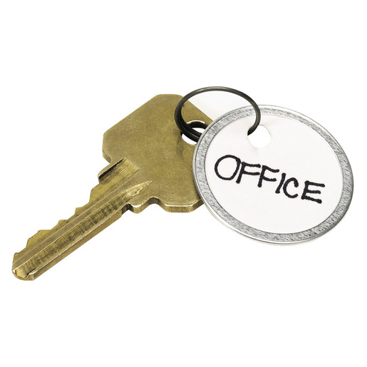 IDENTIFICADORES PARA LLAVES ARILLO METÁLICO BLANCO 3,2CM PAQ 50