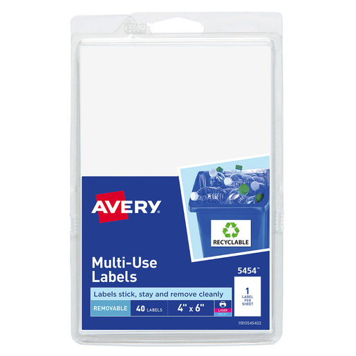 ETIQUETA RECT 4x6  BLANCO C/32