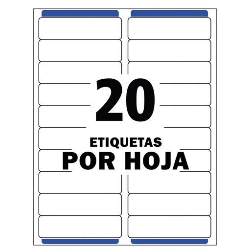 ETIQUETA BLANCA PERMANENTE LÁSER 2.5 CM X 10.2 CM PAQ 500