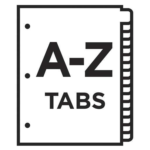 SEPARADOR PREDISEÑADO CON PESTAÑAS MULTICOLOR ALFABÉTICO