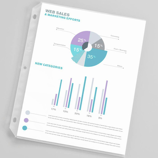 PROTECTORES DE HOJA SEMI-TRANSPARENTE 50 PZ