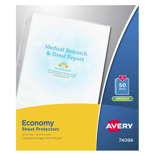 PROTECTORES DE HOJA SEMI-TRANSPARENTE 50 PZ