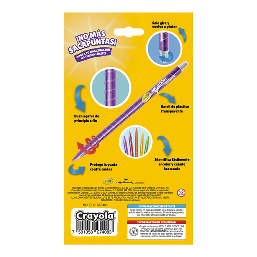 LAPICES DE COLOR CRAYOLA TWISTABLES 12U