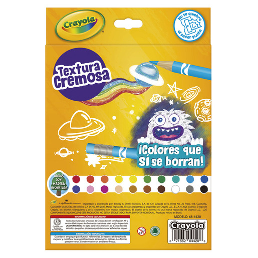 LAPICES DE COLORES CRAYOLA BORRABLES ESTUCHE C/20