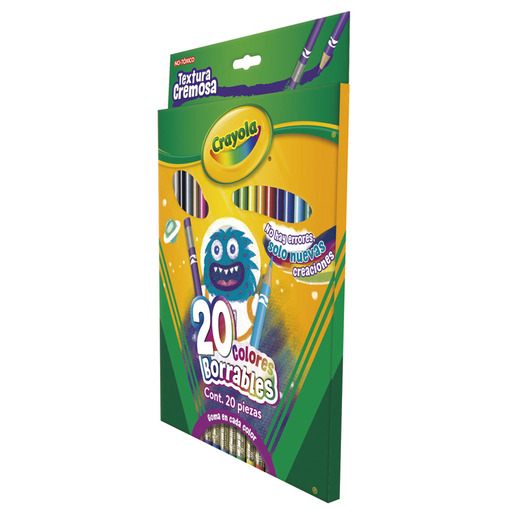 LAPICES DE COLORES CRAYOLA BORRABLES ESTUCHE C/20