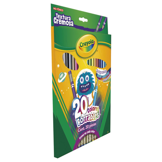 LAPICES DE COLORES CRAYOLA BORRABLES ESTUCHE C/20