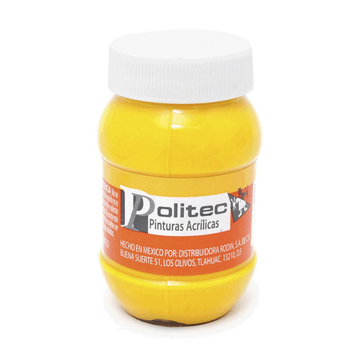 PINTURA ACRILICA AMARILLO MEDIO POLITEC N318 100ML PZ