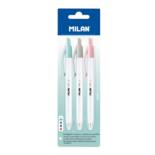 BOLIGRAFO MILAN P1 EDICION + 3U (AZUL, NEGRO Y ROJO)
