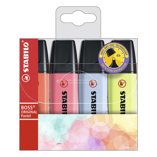 RESALTADOR STABILO BOSS PASTEL 4U