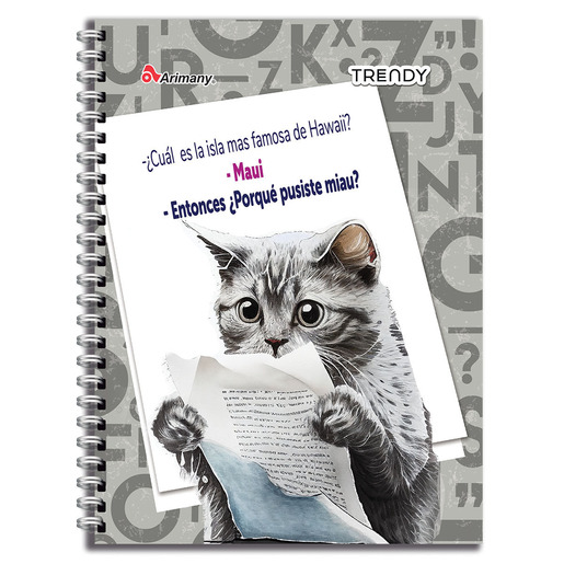 CUADERNO ESPIRAL ARIMANY TRENDY MULTIMATERIAS CUADROS 200H (PASTA SEMI DURA)