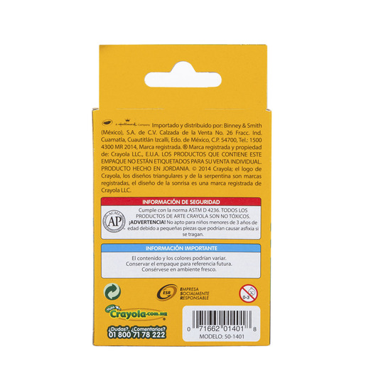 YESOS CRAYOLA AMARILLO ANTIPOLVO 12U